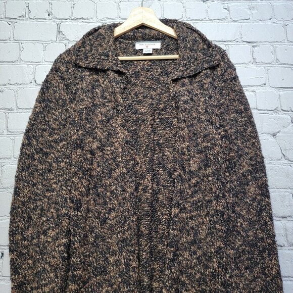 Real Clothes Wool Blend Brown Blended Color Open Cardigan Sweater Size L - Picture 2 of 11